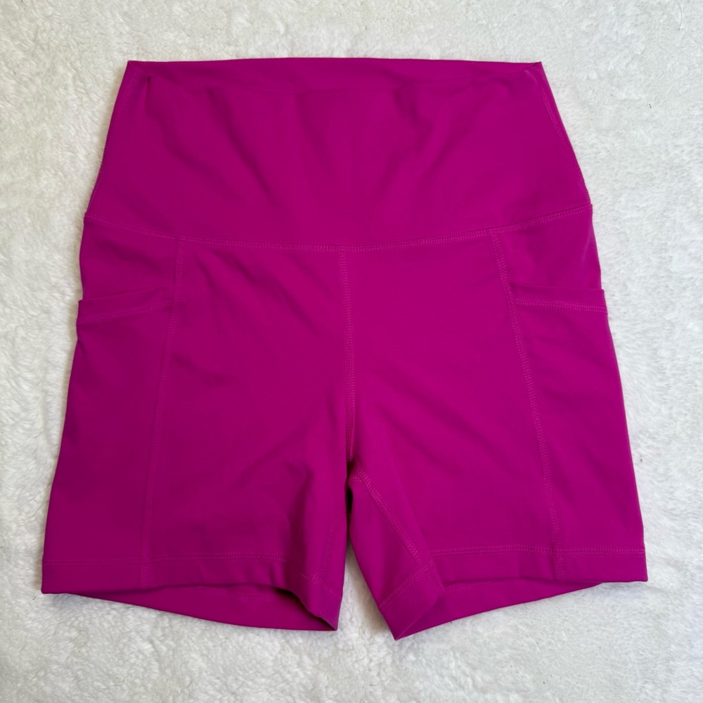 Yogalisious Fuchsia Pink 5” Biker Shorts